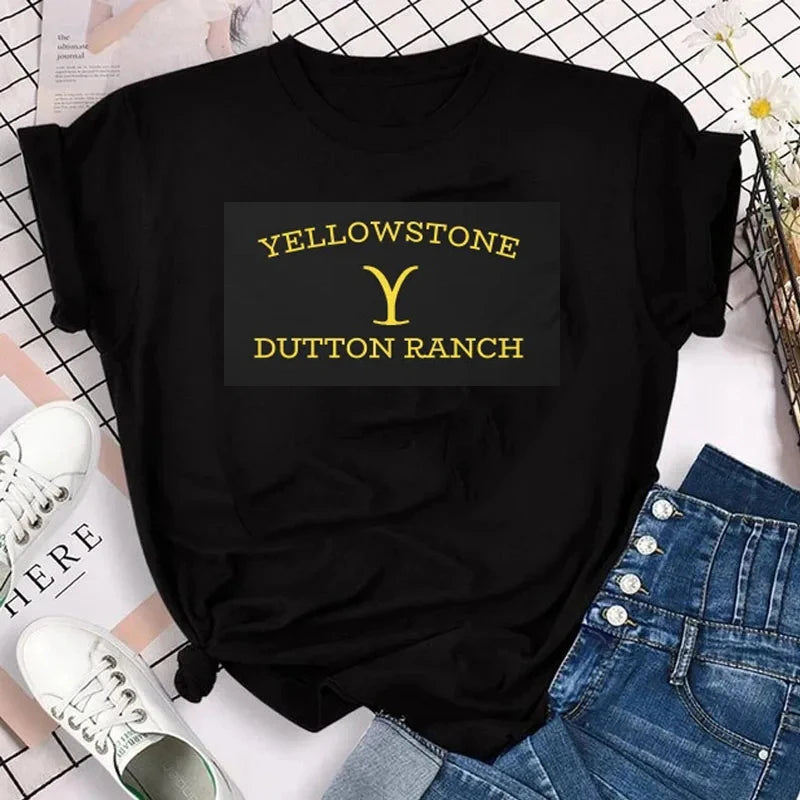 Yellowstone Dutton Ranch T Shirt TV Shows Tshirts Harajuku Western Cowboy Tshirt Men Plus Size Ropa Hombre Camisetas