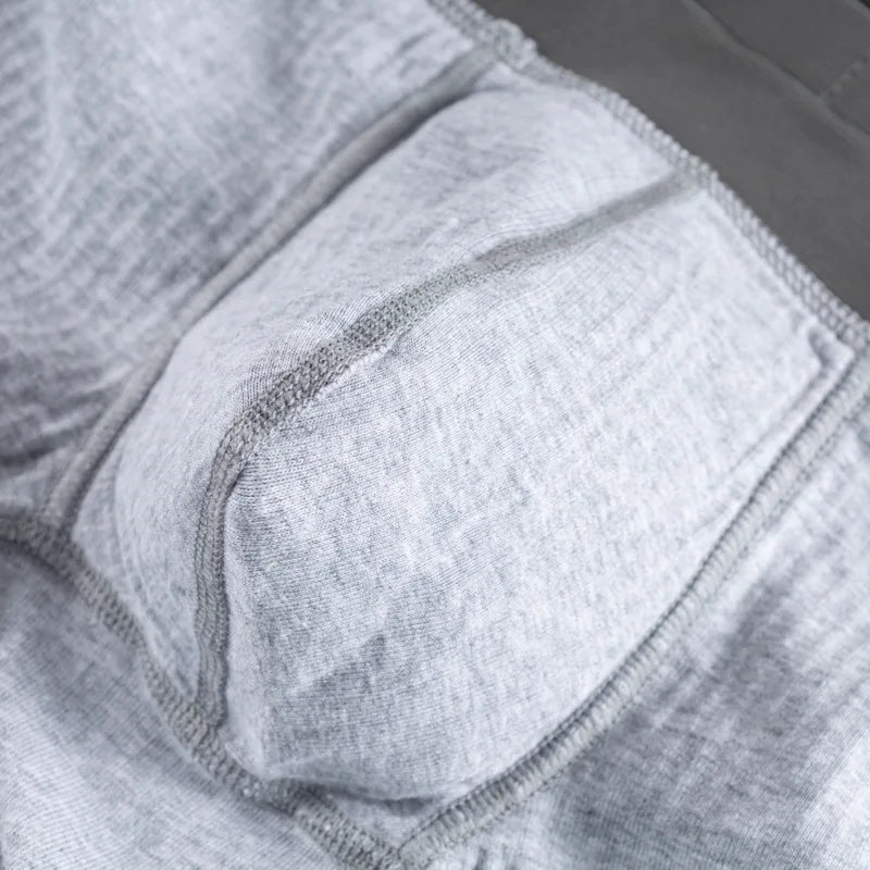 New European and hot-selling pure cotton crotch threaded men's underwear four corners flat corners summer thin breathable 232