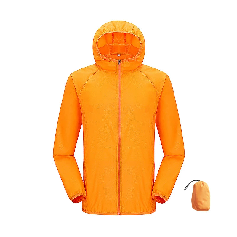 JNLN Men Women Waterproof Hiking Jackets Quick Dry Camping Windbreaker Unisex Outdoor Trekking Raincoat Anti UV Packable Clothes