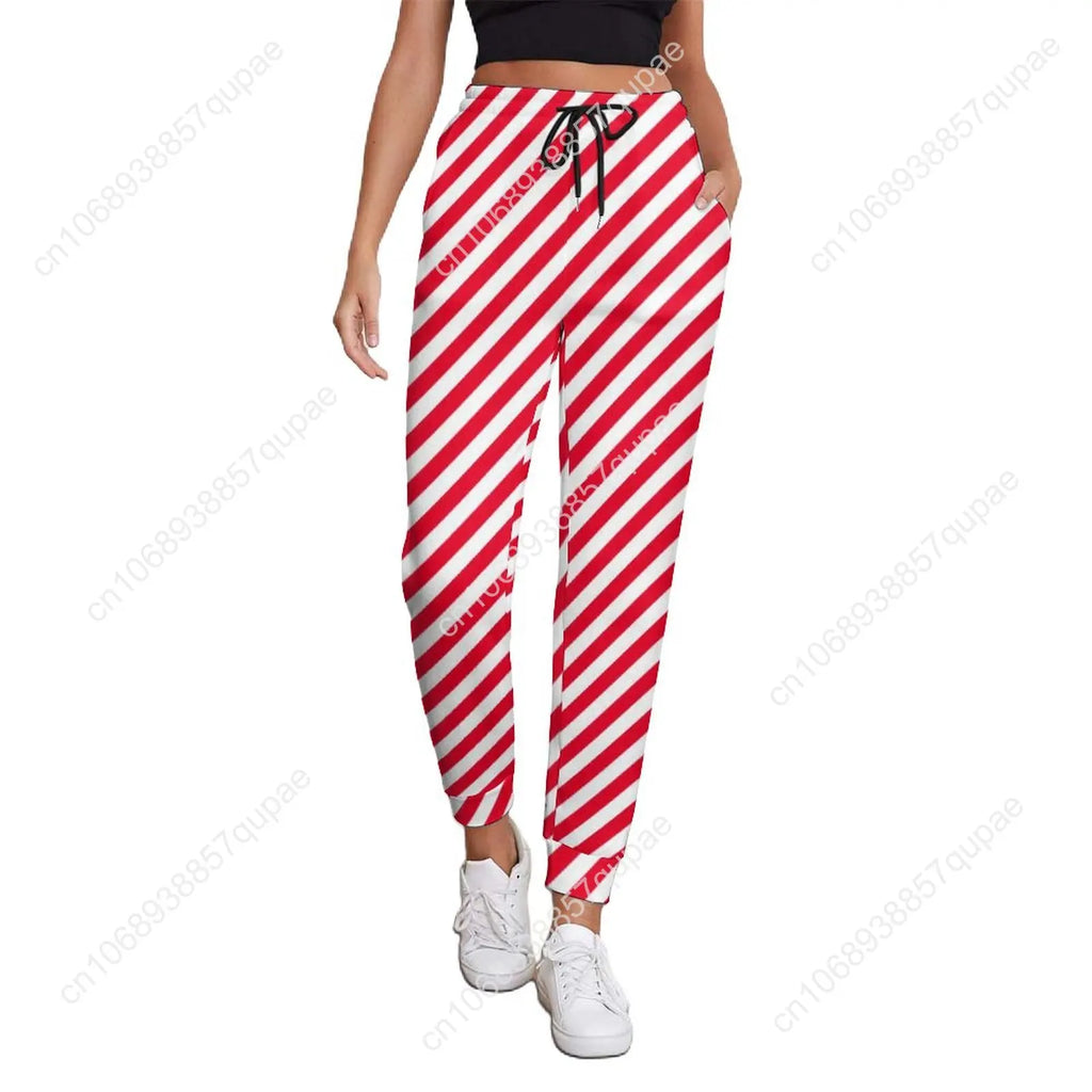 Black White Striped Pants Woman Vertical Lines Print Street Wear Sweatpants Spring Trendy Custom Trousers Big Size