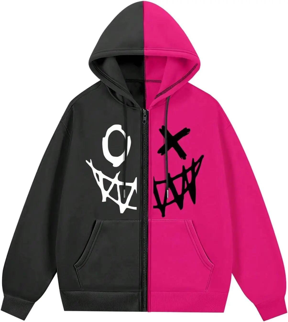 Men's Zip Up Hoodies Graphic Long Sleeve Pullover Hoodies Sweatshirt Western Streetwear Hoodies