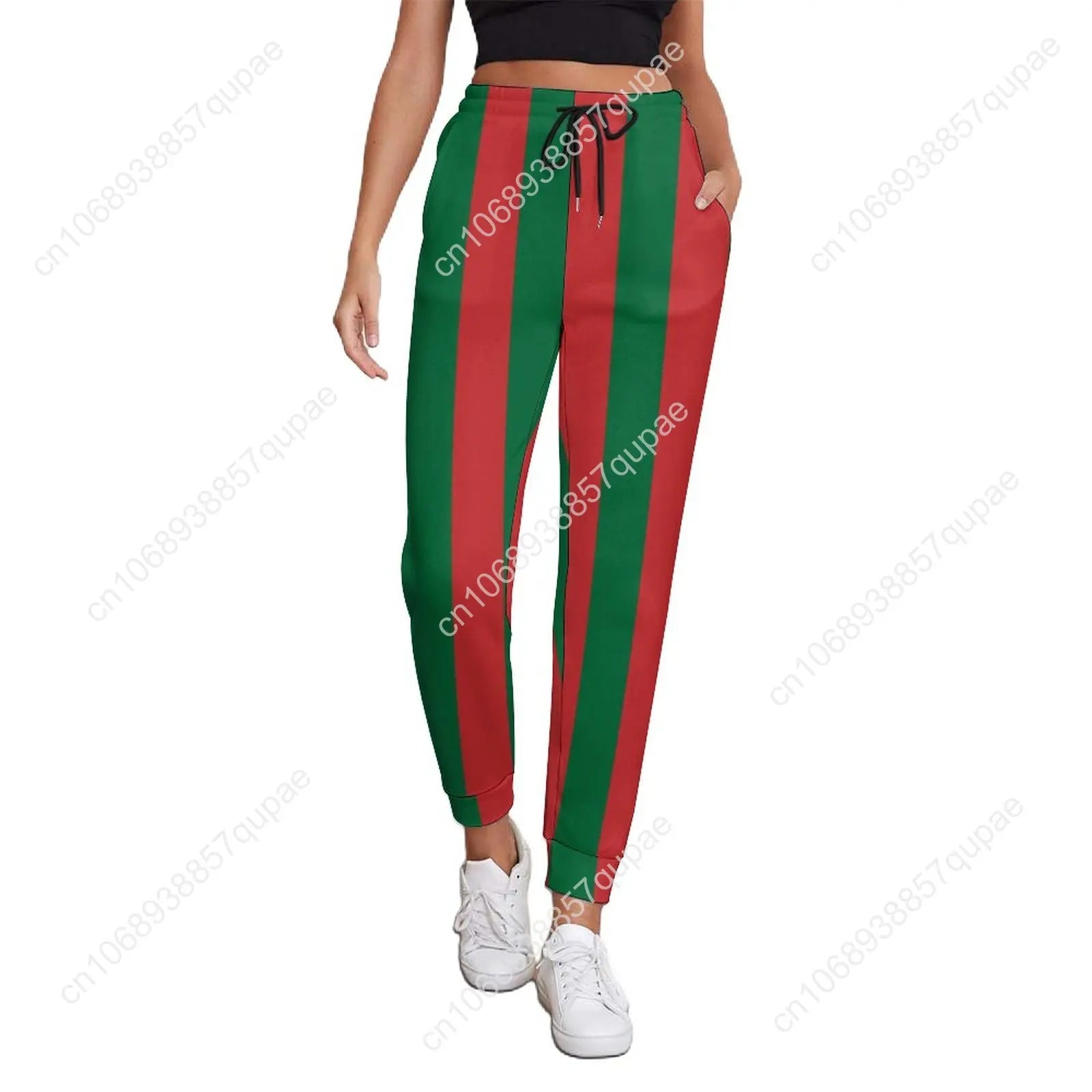 Black White Striped Pants Woman Vertical Lines Print Street Wear Sweatpants Spring Trendy Custom Trousers Big Size