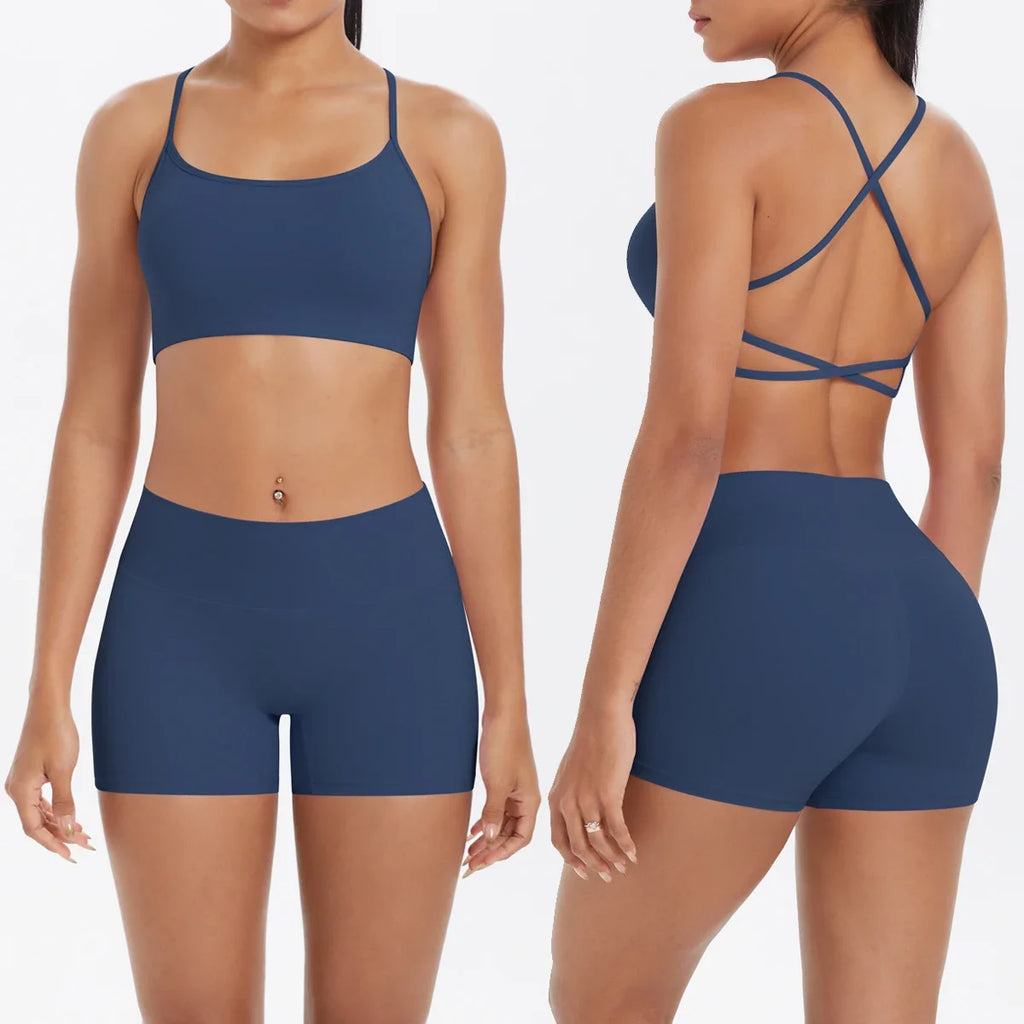 2PCS Yoga Set Nude Feeling Workout Sets Women Tracksuit Gym Push Up Fitness Running Workout Sportwear Sport Bra Leggings Suit