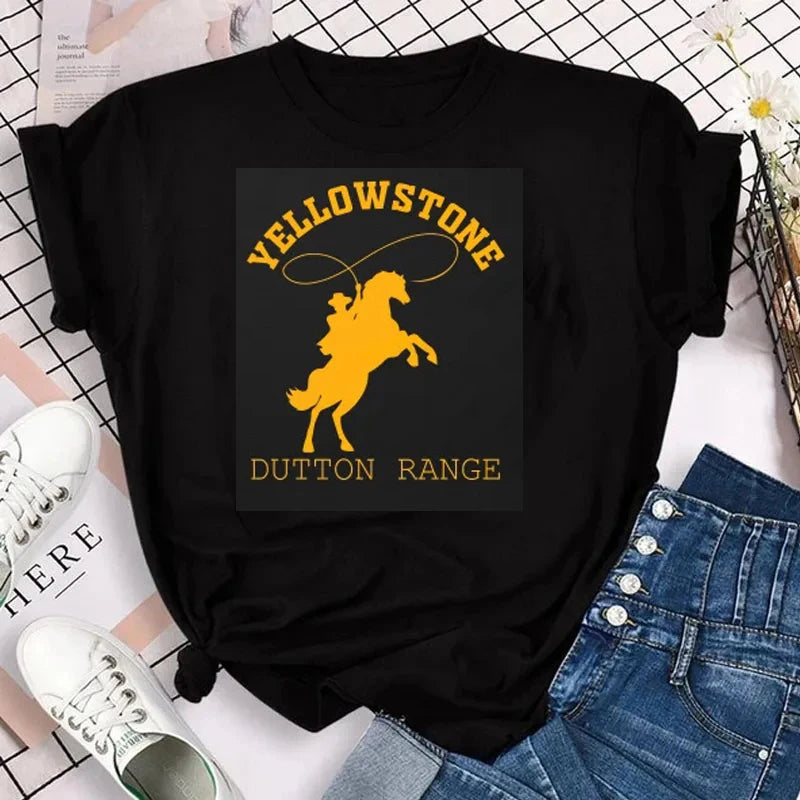 Yellowstone Dutton Ranch T Shirt TV Shows Tshirts Harajuku Western Cowboy Tshirt Men Plus Size Ropa Hombre Camisetas