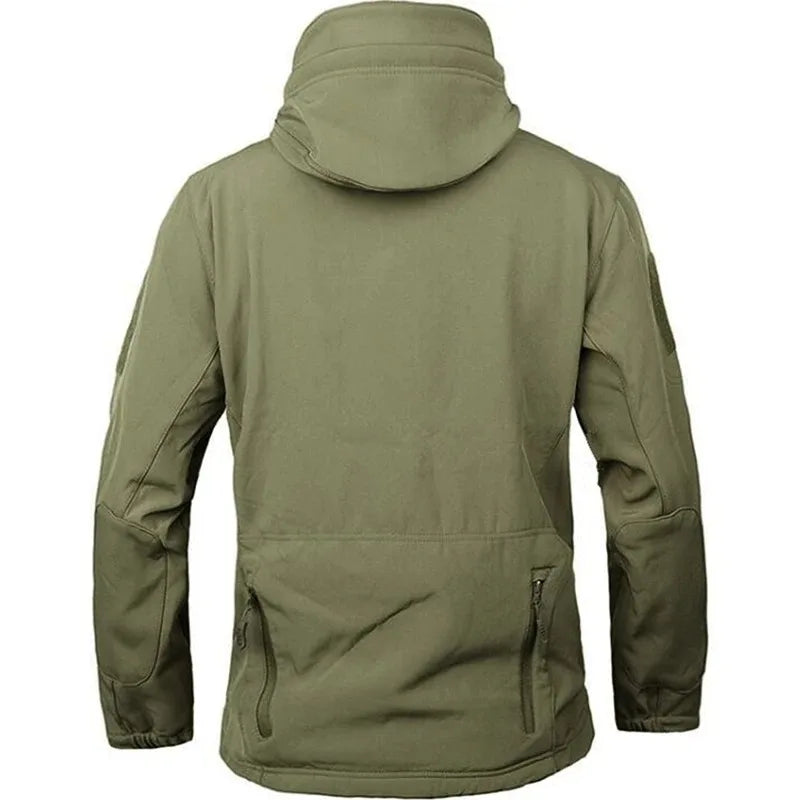 Men's Hooded Casual Military Outdoor Utility Jacket Fashion Sharkskin Soft-Shell Tactical Waterproof Combat Bomber Jacketo