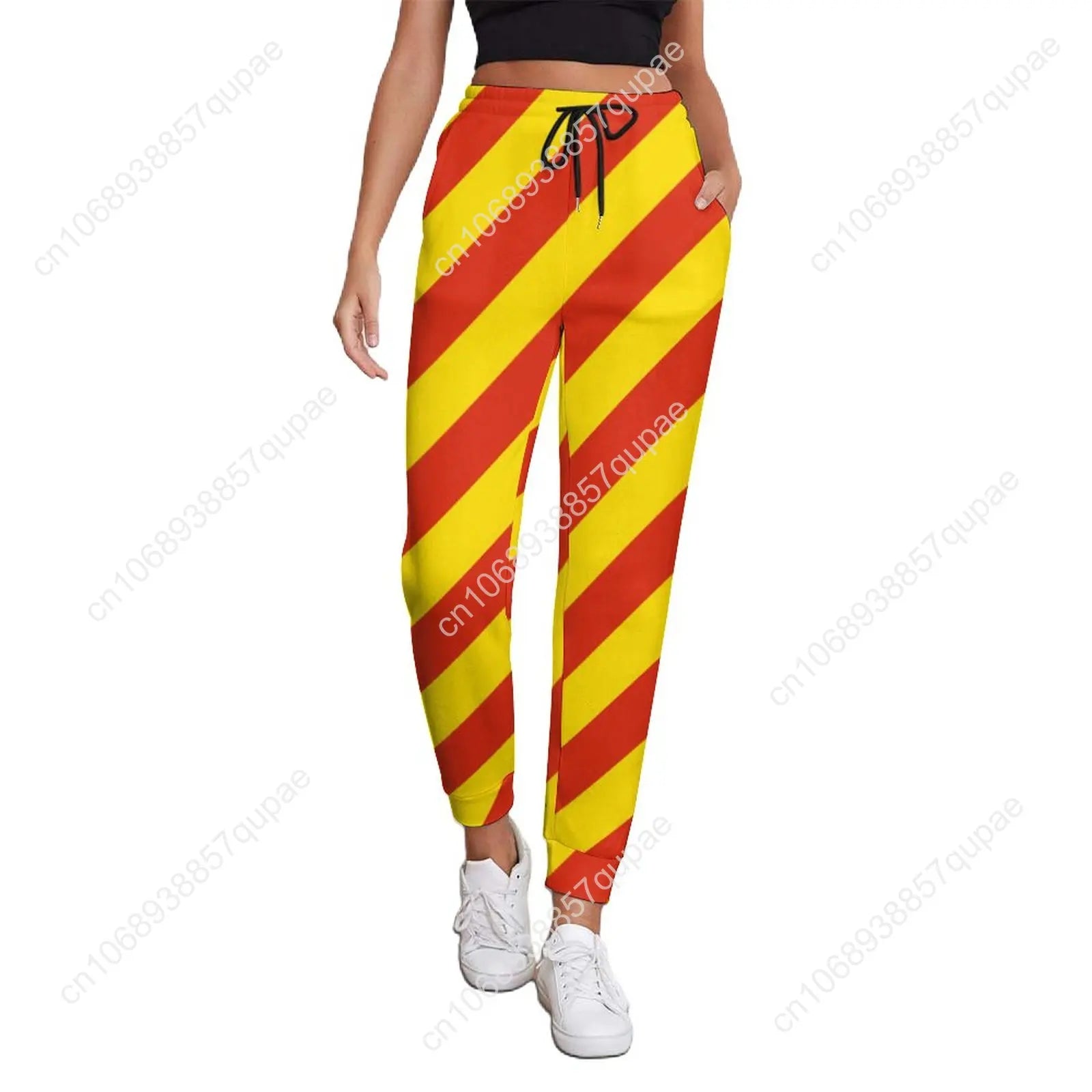 Black White Striped Pants Woman Vertical Lines Print Street Wear Sweatpants Spring Trendy Custom Trousers Big Size