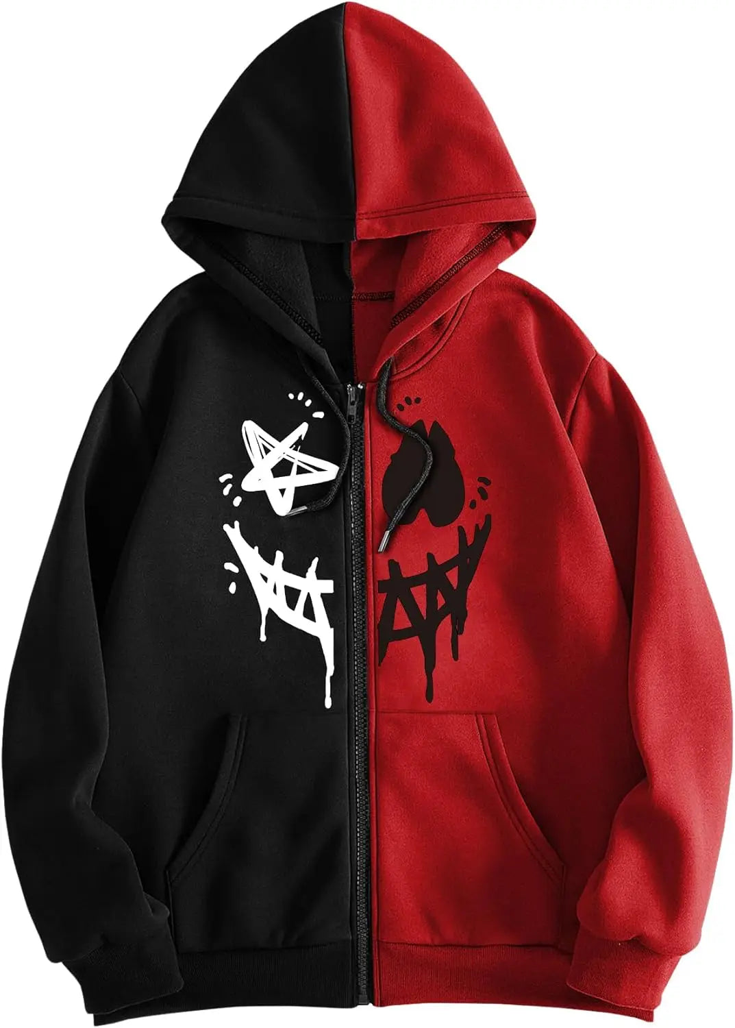 Men's Zip Up Hoodies Graphic Long Sleeve Pullover Hoodies Sweatshirt Western Streetwear Hoodies