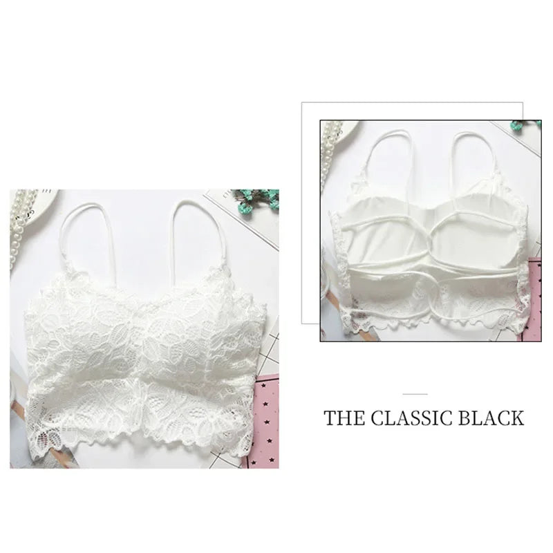 1PC Full Lace Beauty Back Cross Slim With Chest Pad Gathered Hollow Tube Top underwear women bra wire free bra bralette bralette