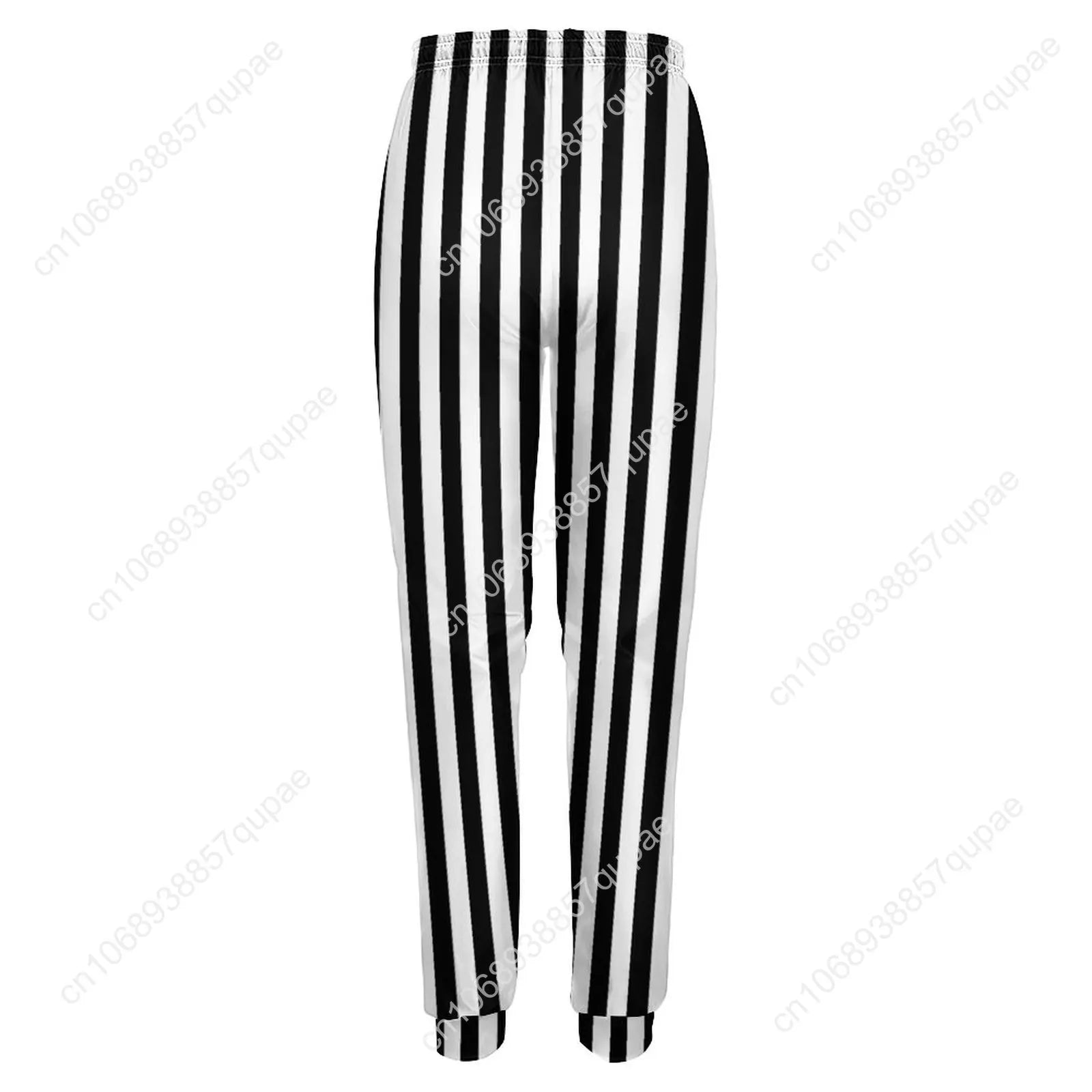 Black White Striped Pants Woman Vertical Lines Print Street Wear Sweatpants Spring Trendy Custom Trousers Big Size