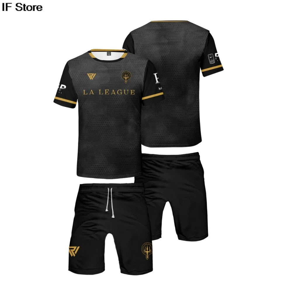 Werenoi Tshirt Shorts 2 Pieces Sets Hip Hop Short Pants Tee 2 Piece Suit Streetwear Half Pants Short Sleeve Set Casual Sweatpant