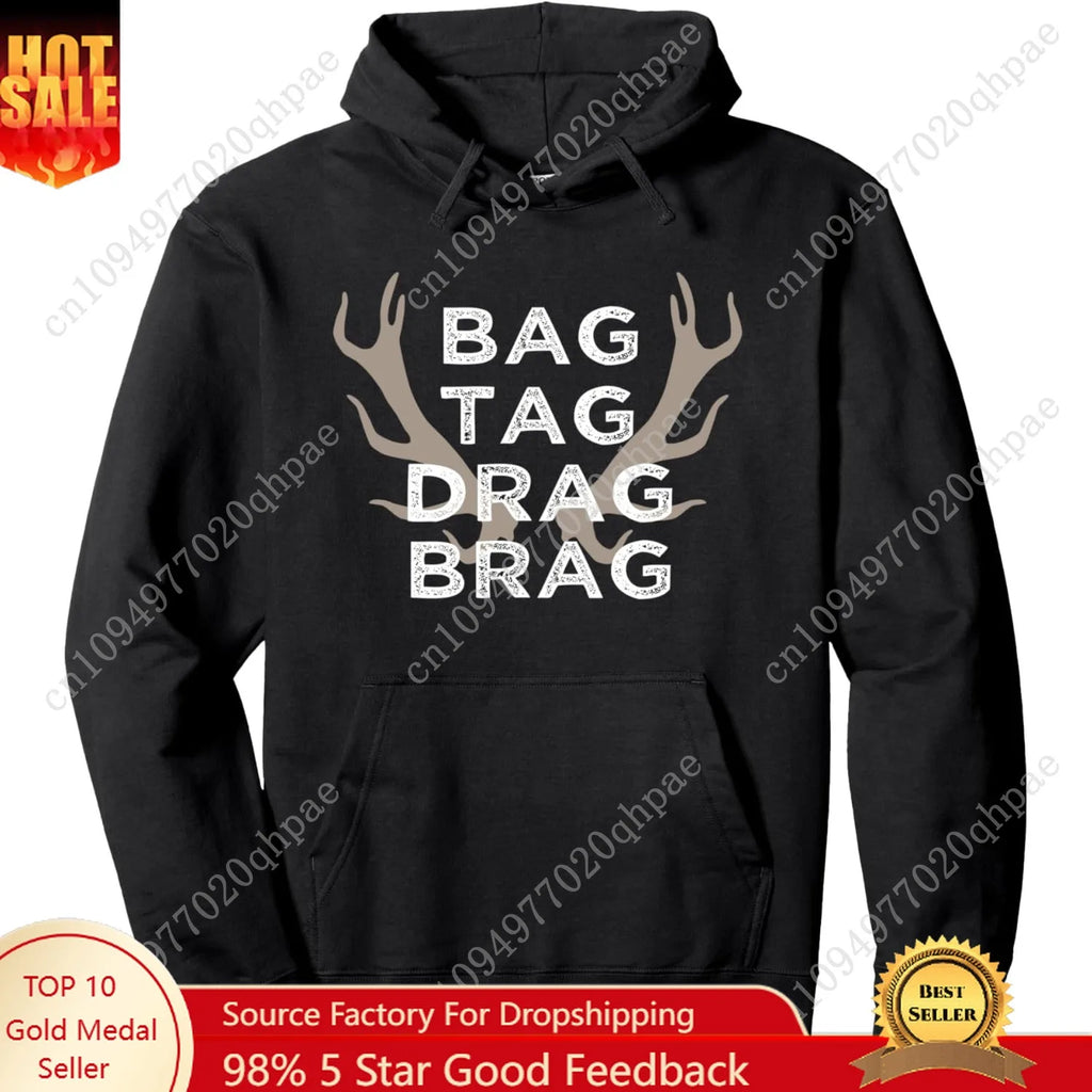 Hunting Hoodie Deer Bow Hunter Sweatshirt Gift Men Teens Pullover Hoodie