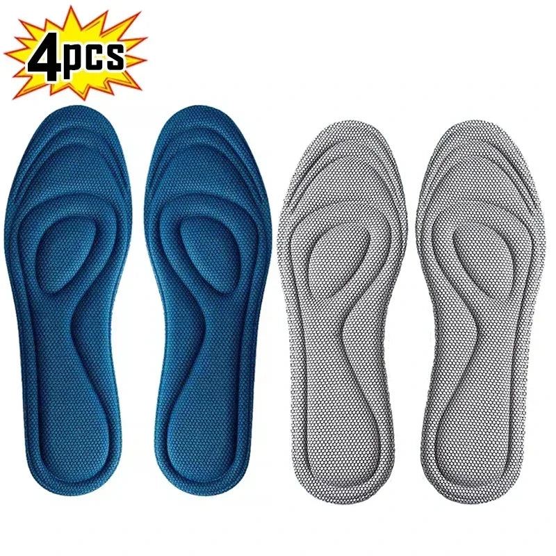 2 Pairs Memory Foam Orthopedic Insoles for Shoes Antibacterial Deodorization Sweat Absorption Insert Sport Shoes Running Pads
