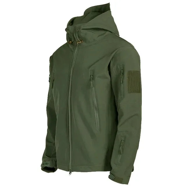 Men's Hooded Casual Military Outdoor Utility Jacket Fashion Sharkskin Soft-Shell Tactical Waterproof Combat Bomber Jacketo