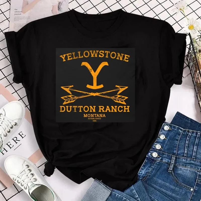 Yellowstone Dutton Ranch T Shirt TV Shows Tshirts Harajuku Western Cowboy Tshirt Men Plus Size Ropa Hombre Camisetas