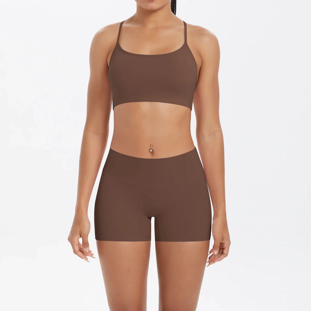 2PCS Yoga Set Nude Feeling Workout Sets Women Tracksuit Gym Push Up Fitness Running Workout Sportwear Sport Bra Leggings Suit