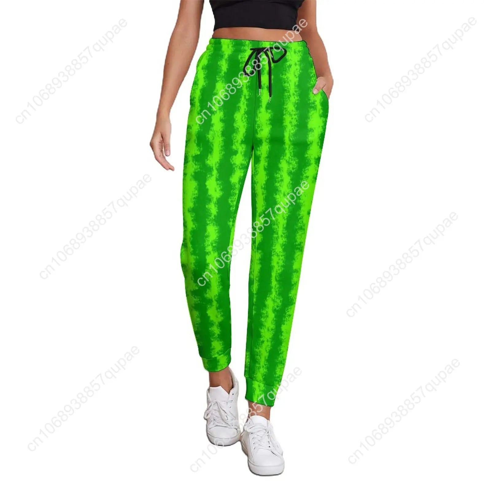 Black White Striped Pants Woman Vertical Lines Print Street Wear Sweatpants Spring Trendy Custom Trousers Big Size