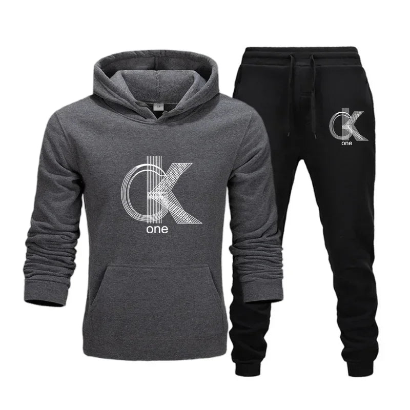 Men Women Tracksuit Hoodies Casual Solid Color Thick Pullover and Long Pant 2-piece Set Men Autumn Fleece Jogger Sports Suit Ne