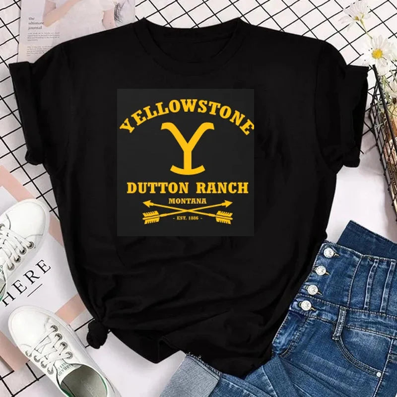 Yellowstone Dutton Ranch T Shirt TV Shows Tshirts Harajuku Western Cowboy Tshirt Men Plus Size Ropa Hombre Camisetas
